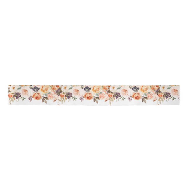 Danke Floral Pumpkin 3" Ribbon Satinband (Vorderseite)