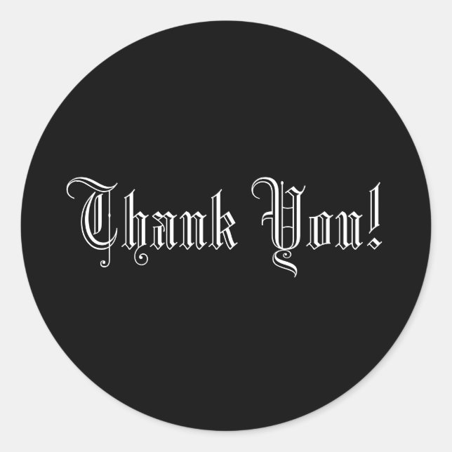 Danke! Formal Wedding Text Umschlag Aufkleber (Vorderseite)