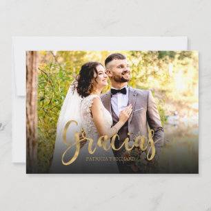 Danke Foto Elegante Hochzeits-Dankeschön Spanisch Karte