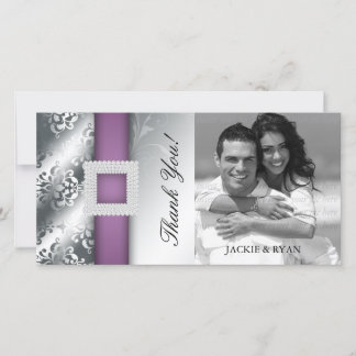 Danke Fotokarte Jewel Damask Silver Lila