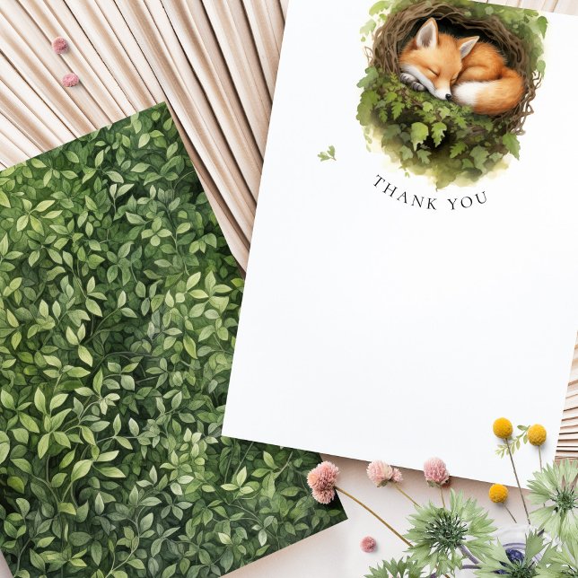 Danke Fox Woodland Baby Dusche Wasserfarbe (Von Creator hochgeladen)