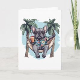 Danke Französische Bulldogge im hawaiianischen Obe