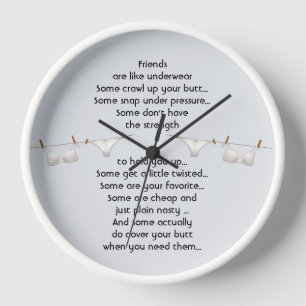 Danke Freund ist wie Unterwäsche Lustige Sprüche Uhr