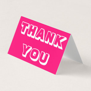 Danke, fuchsia rosa, weiße Faltkarte