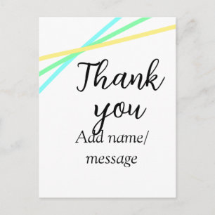 Danke füge Name Nachricht hinzu einfache stilvolle Postkarte