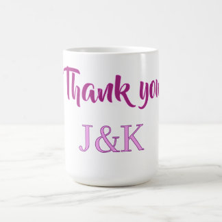 Danke, fügen Sie den Anfangsbuchstaben des Paarnam Kaffeetasse