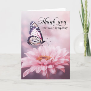Danke, Funerly Butterfly Blume Pink Foto Dankeskarte