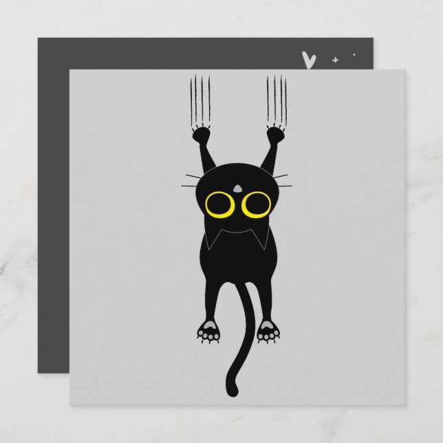 Danke! - Funny Cat Birthday Card Einladung (Vorne/Hinten)