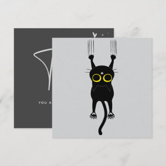 Danke! - Funny Cat Birthday Card Einladung