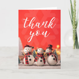 Danke für alle drei glücklichen Schneemänner auf R Feiertagskarte