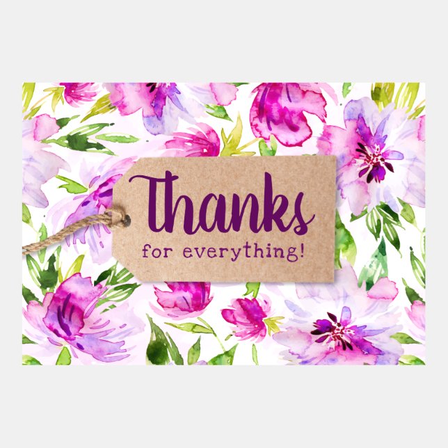 Danke für alles mit Kraft Tag auf Blume (Vorderseite)