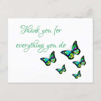 Danke für alles, was du tust Schmetterling Postkar Postkarte