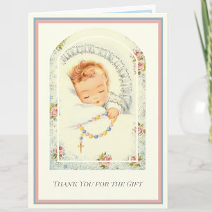 Danke für Baby Junge oder Mädchen Religiös Katholi Karte
