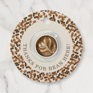 Danke für Bean Here Coffee Baby Dusche Geschenkanhänger