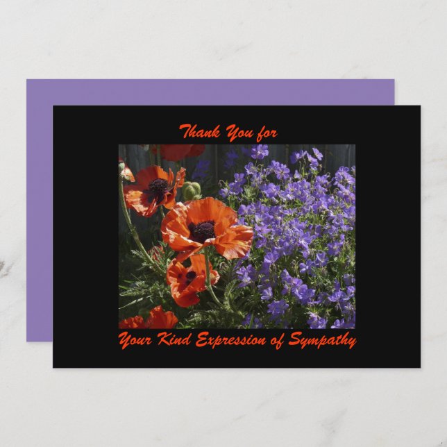 Danke für Beileid, Orange Blume Poppies (Vorne/Hinten)