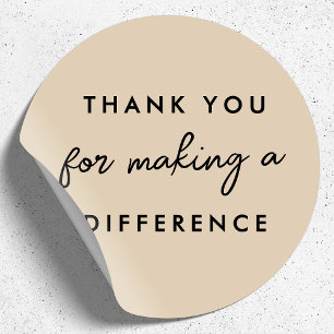 Danke für das Ändern der Dinge Runder Aufkleber