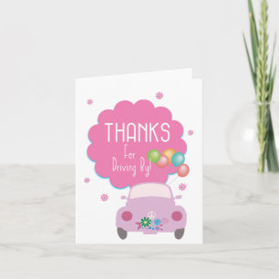 Danke für das Autofahren mit rosa Auto Karte