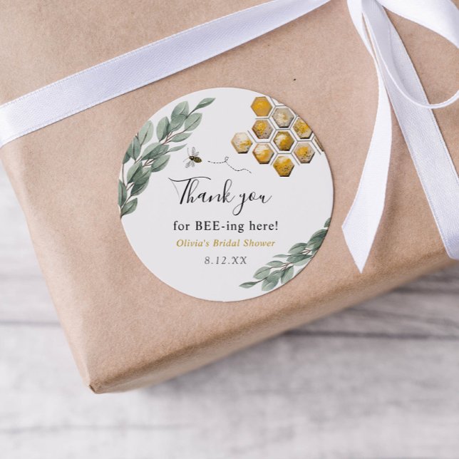 Danke für das Bienenspiel hier Eukalyptus Runder Aufkleber (Von Creator hochgeladen)