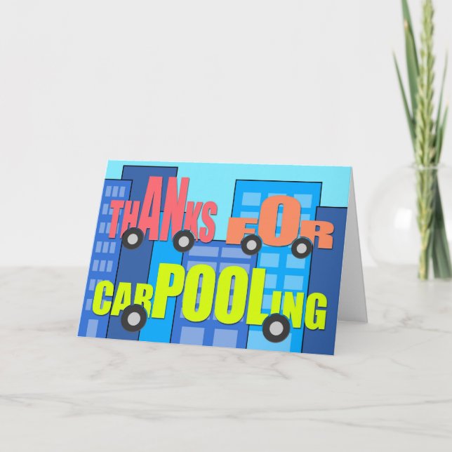 Danke für das Carpooling - Worte auf Rädern (Vorderseite)