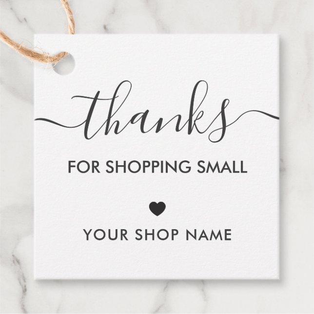 Danke für das Einkaufen von kleinen Etiketten, Kra Geschenkanhänger