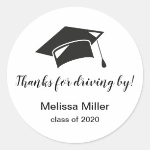 Danke für das Fahren mit dem Abschluss 2020 Runder Aufkleber
