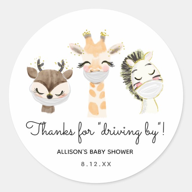 Danke für das Fahren von Tieren in Masken Gefallen Runder Aufkleber (Vorderseite)