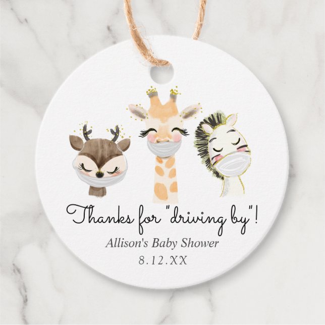 Danke für das Fahren von Tieren in Masken Gevor Ta Geschenkanhänger (Vorderseite)