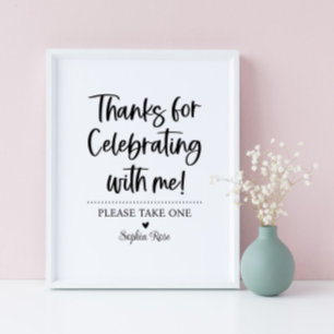 Danke für das Feiern mit meinem Sign Poster