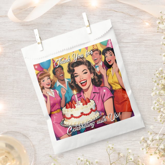 Danke für das Feiern mit Uns | Retro Geschenktütchen (Ausgeschnitten)