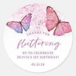 Danke für das Flutterfly von Butterfly Danke, dass Runder Aufkleber