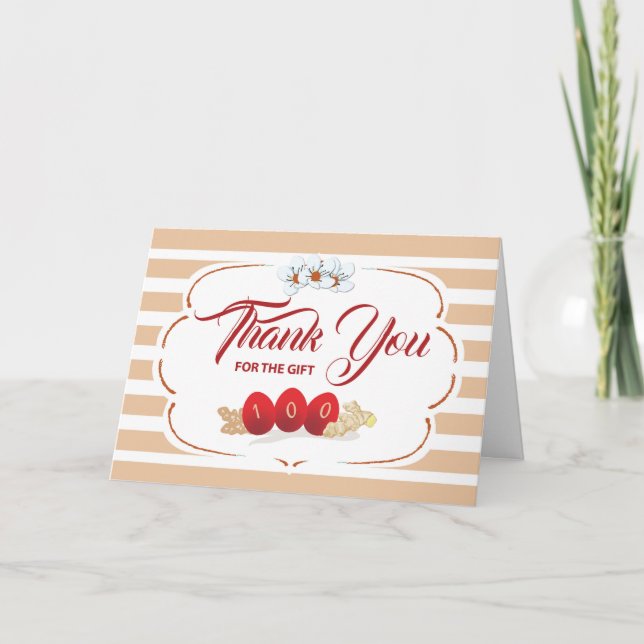 Danke für das Geschenk für Baby's Red Egg und Ging Karte (Vorderseite)