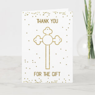 Danke für das Geschenk Kommunion Goldkreuz Karte