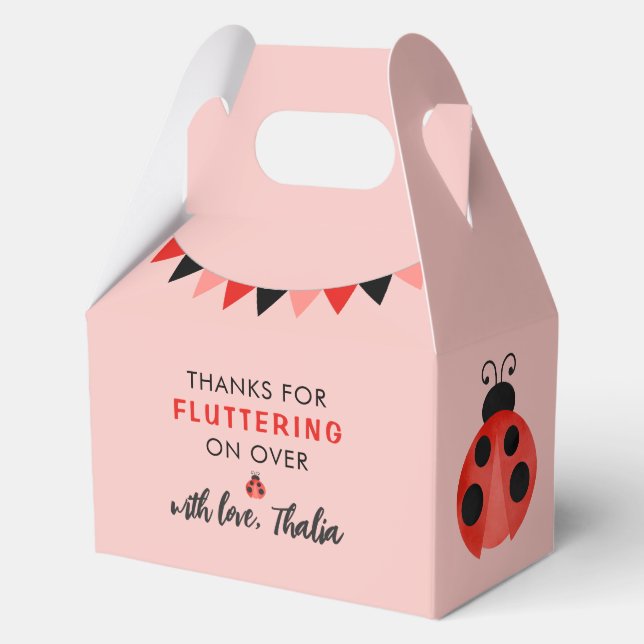 Danke für das Herumflattern über Marienkäfer Geschenkschachtel (Vorderseite)