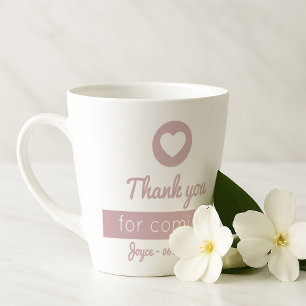 Danke für das Kommen Rosa Herz Hochzeitsgunstbezei Milchtasse