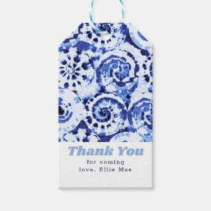 Danke für das Kommen Tie Dye Blau Shibori Kunst Geschenkanhänger