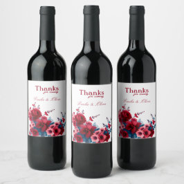 Danke für das Kommen und Ihren Namen Weinetikett