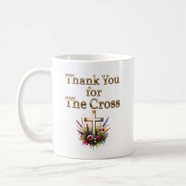 Danke für das Kreuz Kaffeetasse (Links)