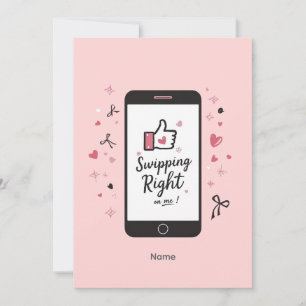 Danke für das Nach-Rechts-Wischen Valentins-Design Feiertagskarte