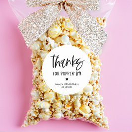 Danke für das Poppen von Popcorn Gastgeschenk Stic Runder Aufkleber