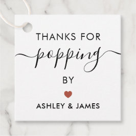 Danke für das Poppen von Tags, Hochzeit Terracotta Geschenkanhänger