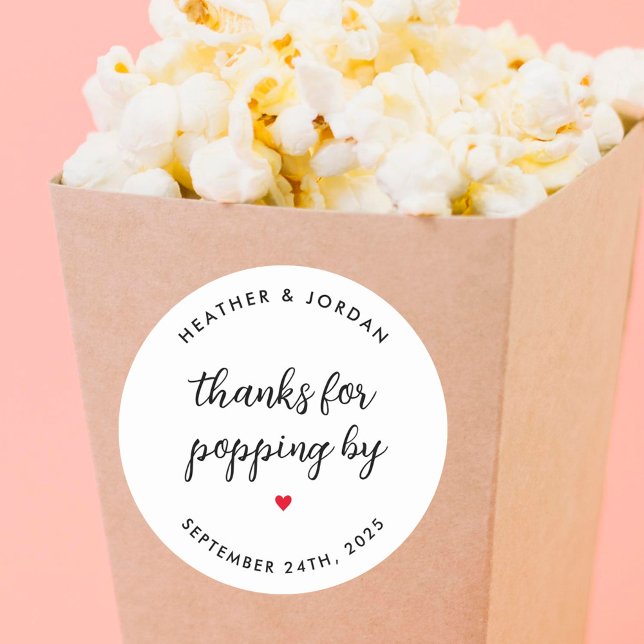 Danke für das Popping durch ModernWedding Popcorn  Runder Aufkleber (Von Creator hochgeladen)