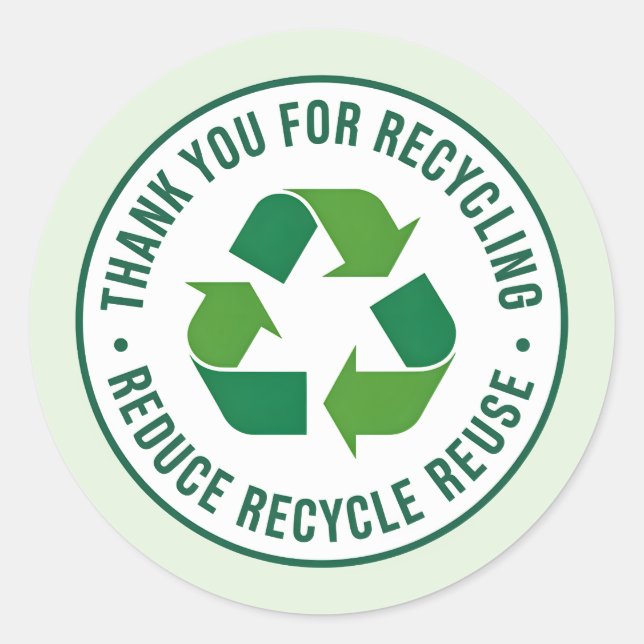 Danke für das Recycling Runder Aufkleber (Vorderseite)