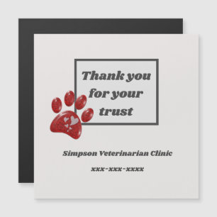 Danke für das Vertrauen Tierarztpraxis Gebrandet Magnetkarte