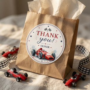 Danke für das Vintage-Formel-Rennwagen-Motiv Runder Aufkleber