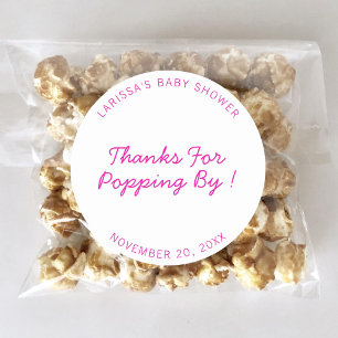 Danke für den Besuch Baby Shower Popcorn Favor Runder Aufkleber
