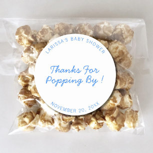 Danke für den Besuch Baby Shower Popcorn Favor Runder Aufkleber