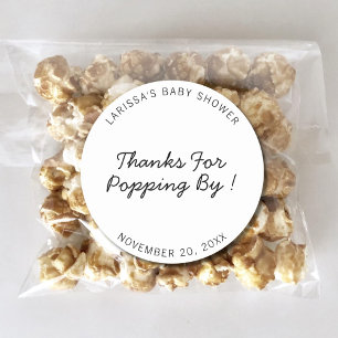 Danke für den Besuch Baby Shower Popcorn Favor Runder Aufkleber