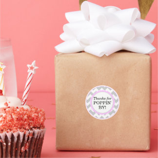 Danke für den Besuch, Chevron Baby Shower Runder Aufkleber