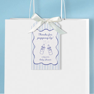 Danke für den Besuch zum Baby Shower mit der blaue Geschenkanhänger