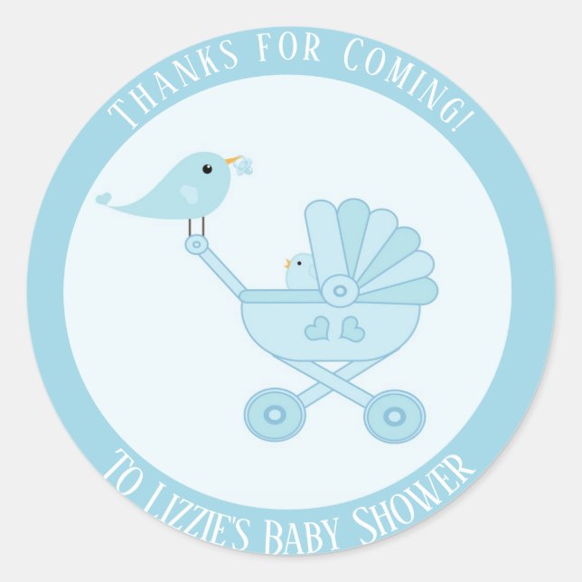 Danke für den Blue Boy Baby Shower Sticker (Vorderseite)
